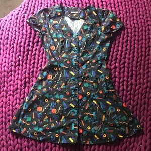 90s wacky print Saved by the Bell dress